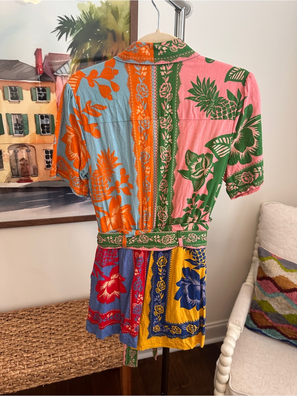 Farm Rio' Multi-Color Floral Patchwork Romper - Picture 3 of 3